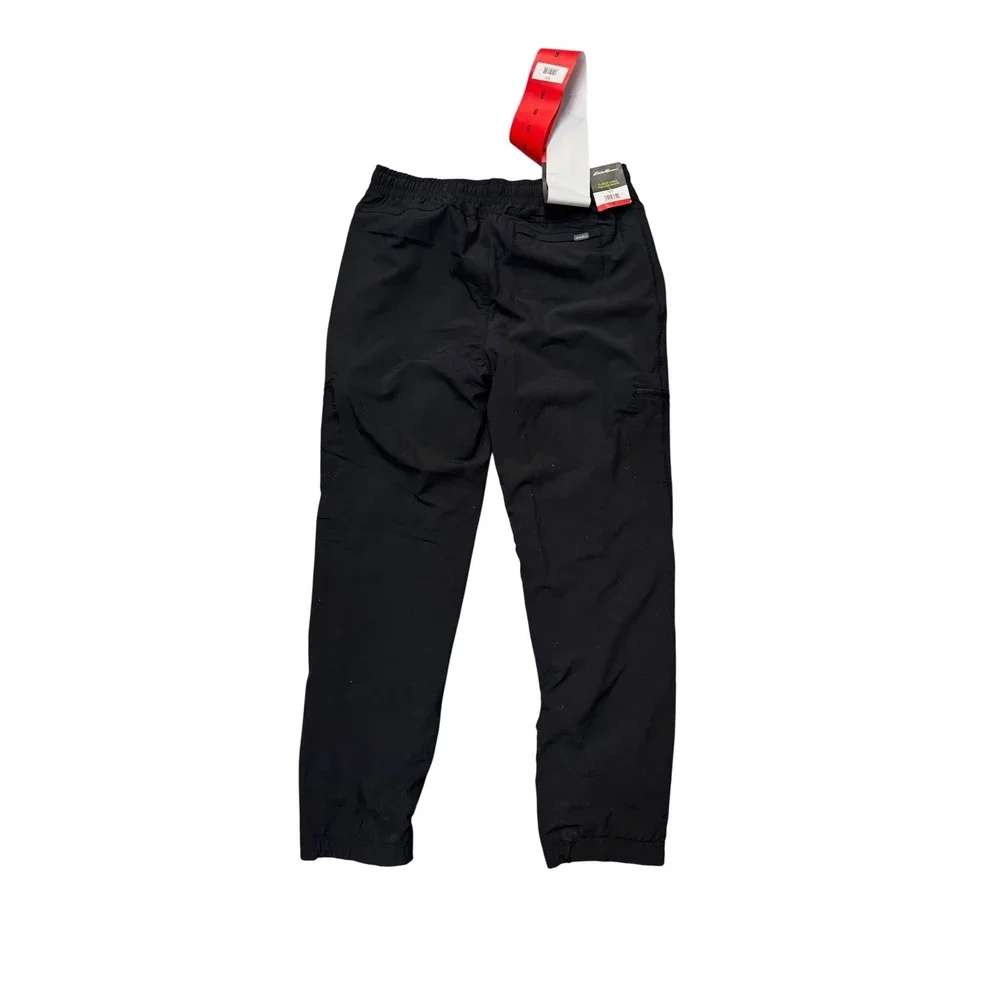 Eddie Bauer Womens Fleece Lined Pull On Cargo Pants Black Size 8 1536440